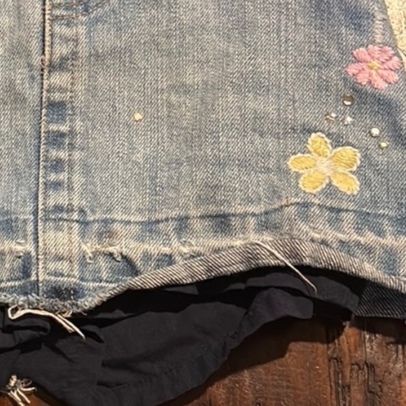 GAP GIRLS SKORT DENIM JEANS SKIRT SUMMER CASUAL FLORAL FALL SKIRTS SKORTS SIZE 5 - Picture 7 of 8
